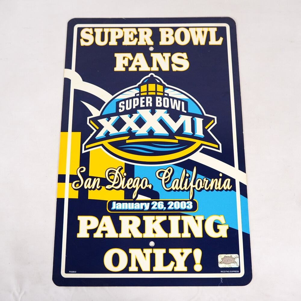 San Diego Chargers Super Bowl XXXVII Fans Only Parking Sign NFL Sports Print